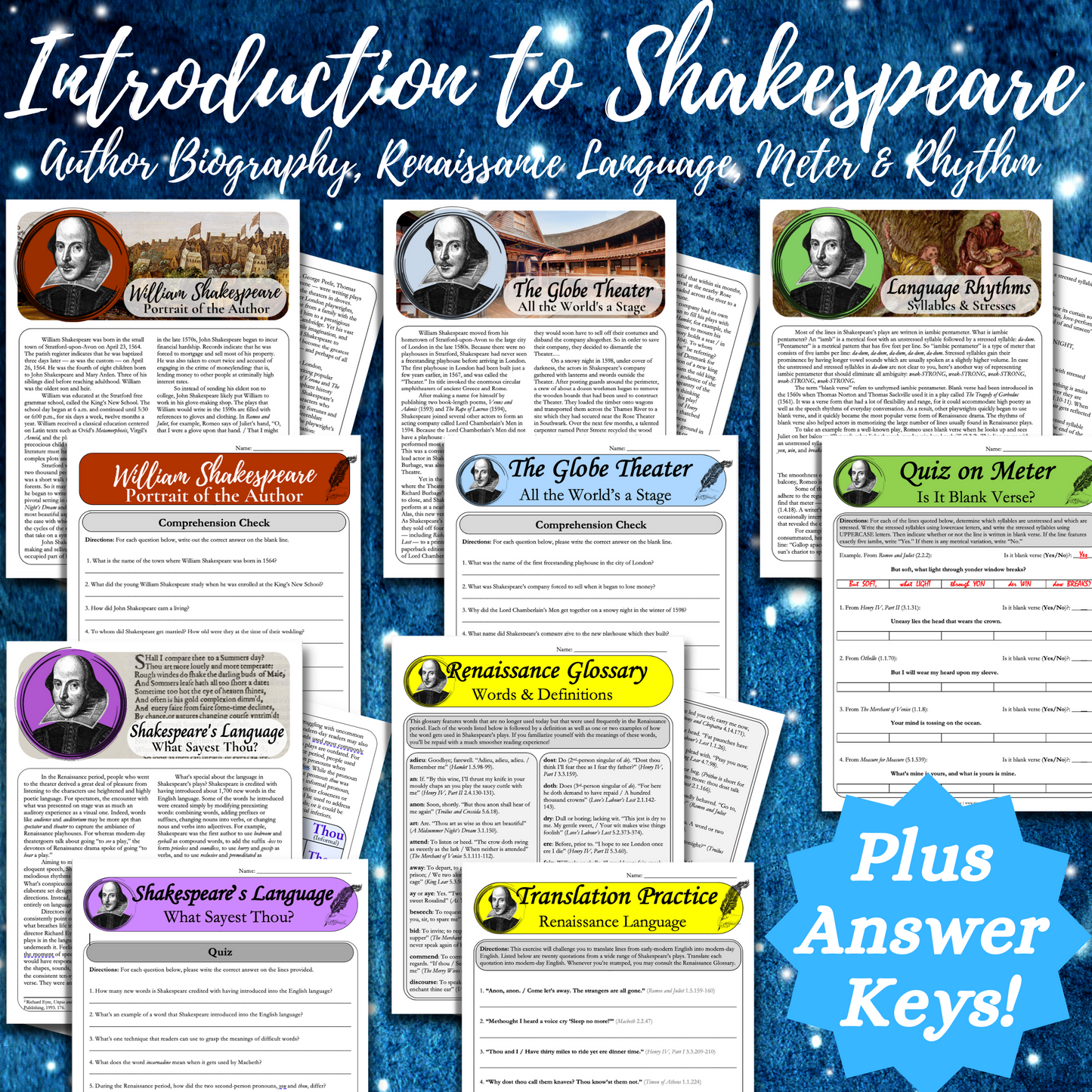Romeo and Juliet | Complete Teaching Unit with Workbook & Answer Key