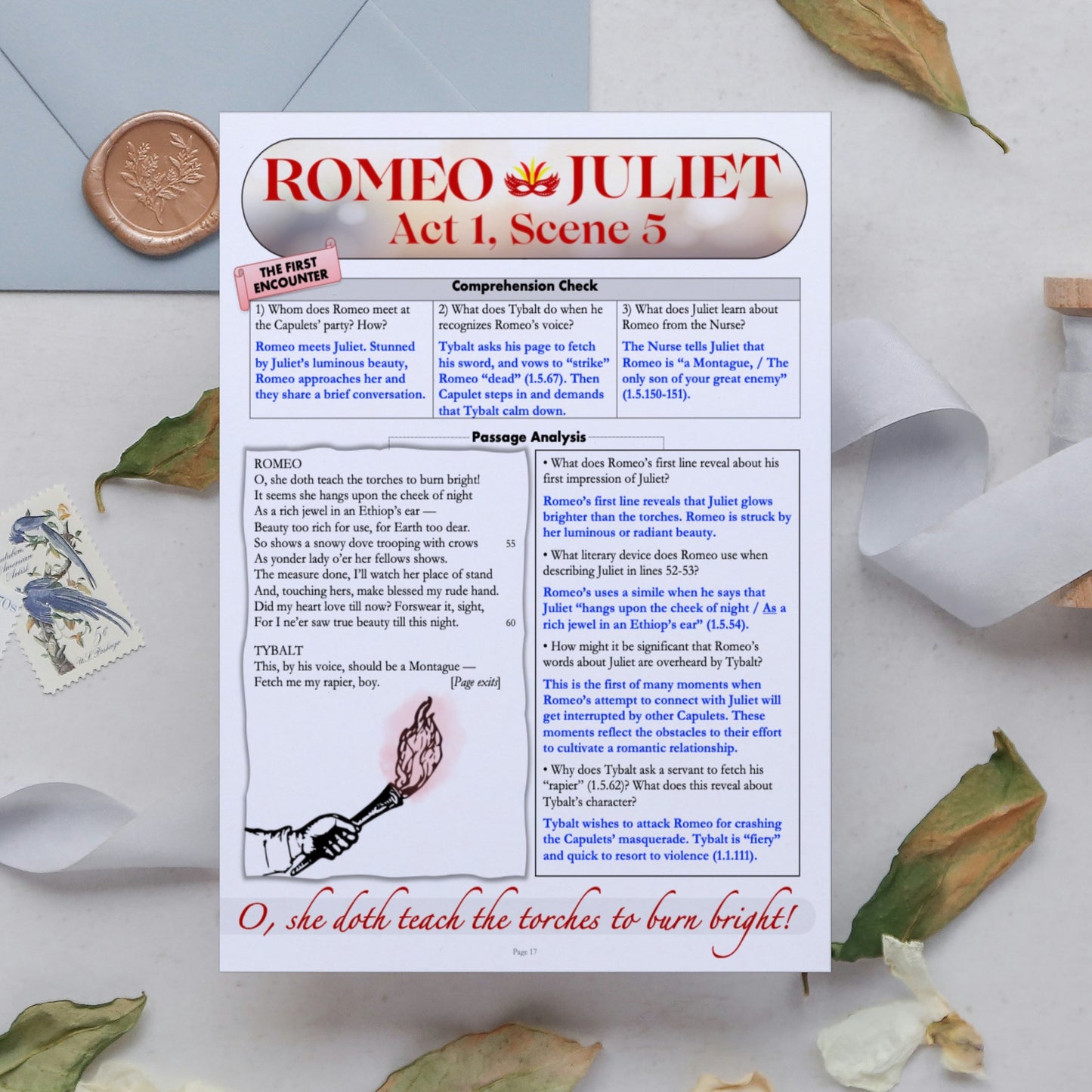 Romeo and Juliet | Complete Teaching Unit with Workbook & Answer Key
