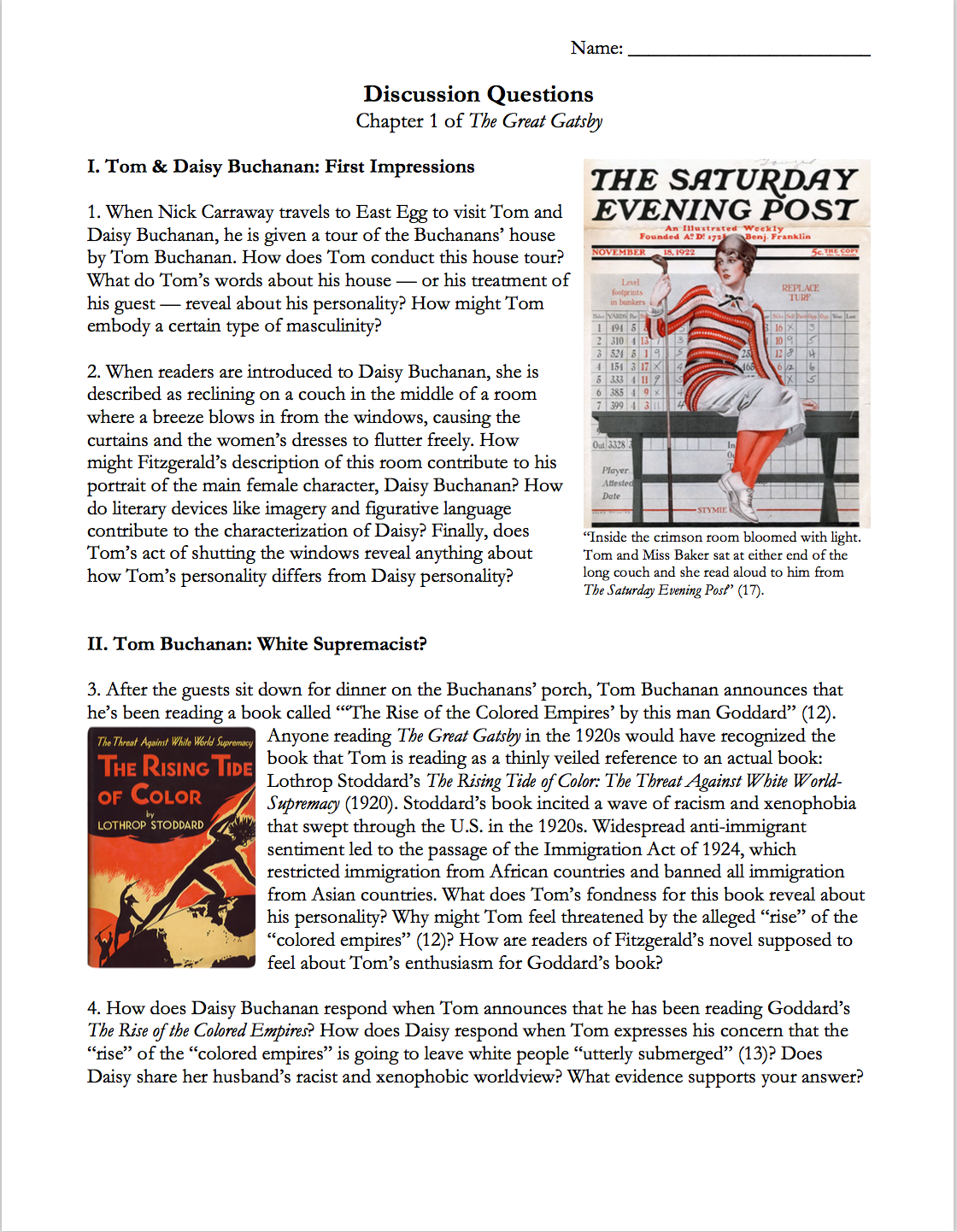 The Great Gatsby by F. Scott Fitzgerald | Complete Teaching Unit