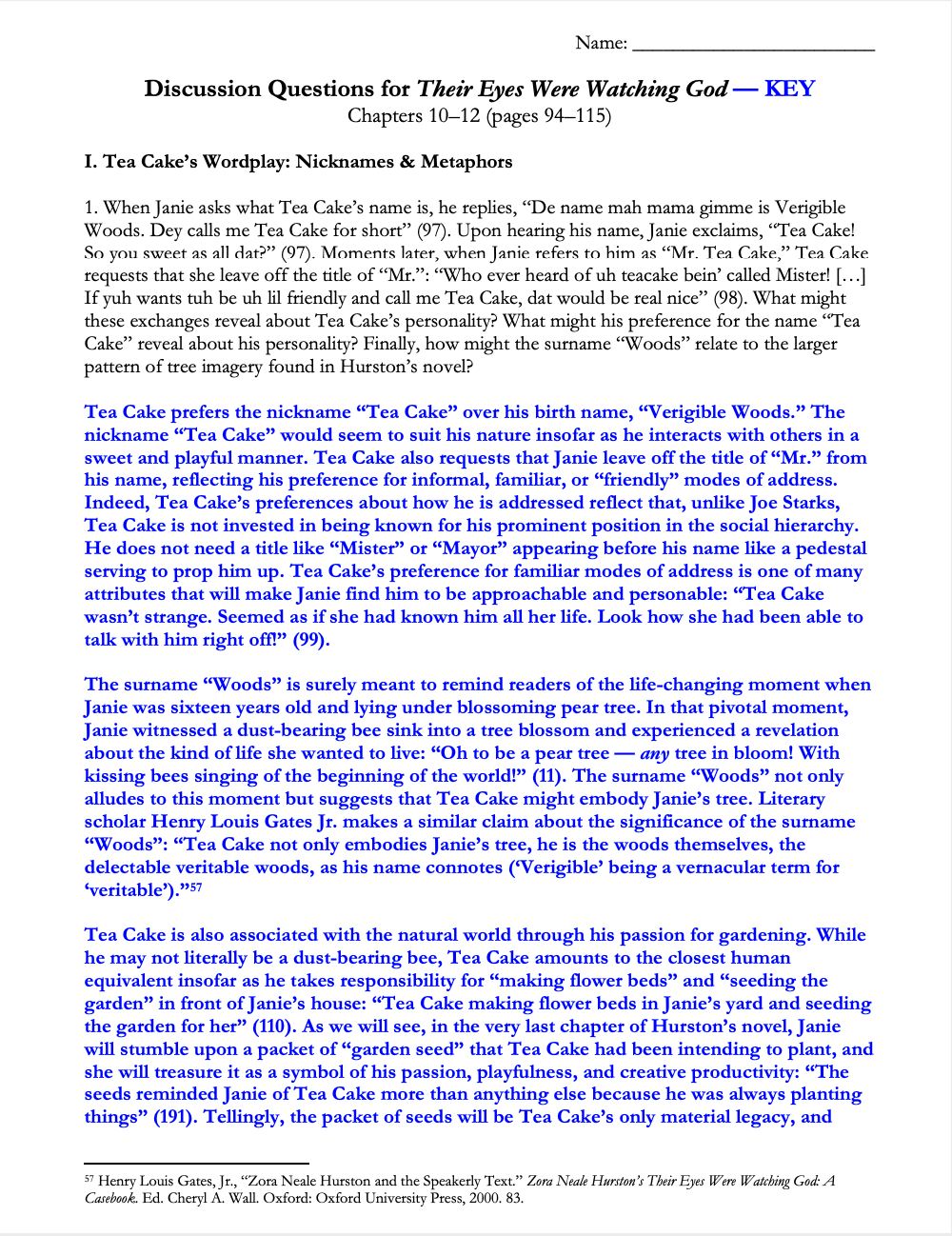 Their Eyes Were Watching God | Complete Teaching Unit