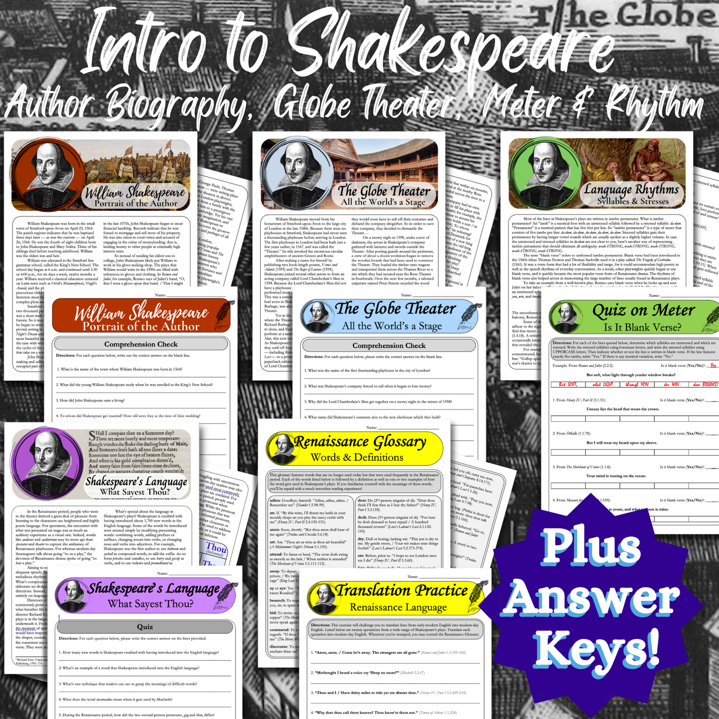 Twelfth Night by William Shakespeare | Complete Teaching Unit with Workbook & Answer Key