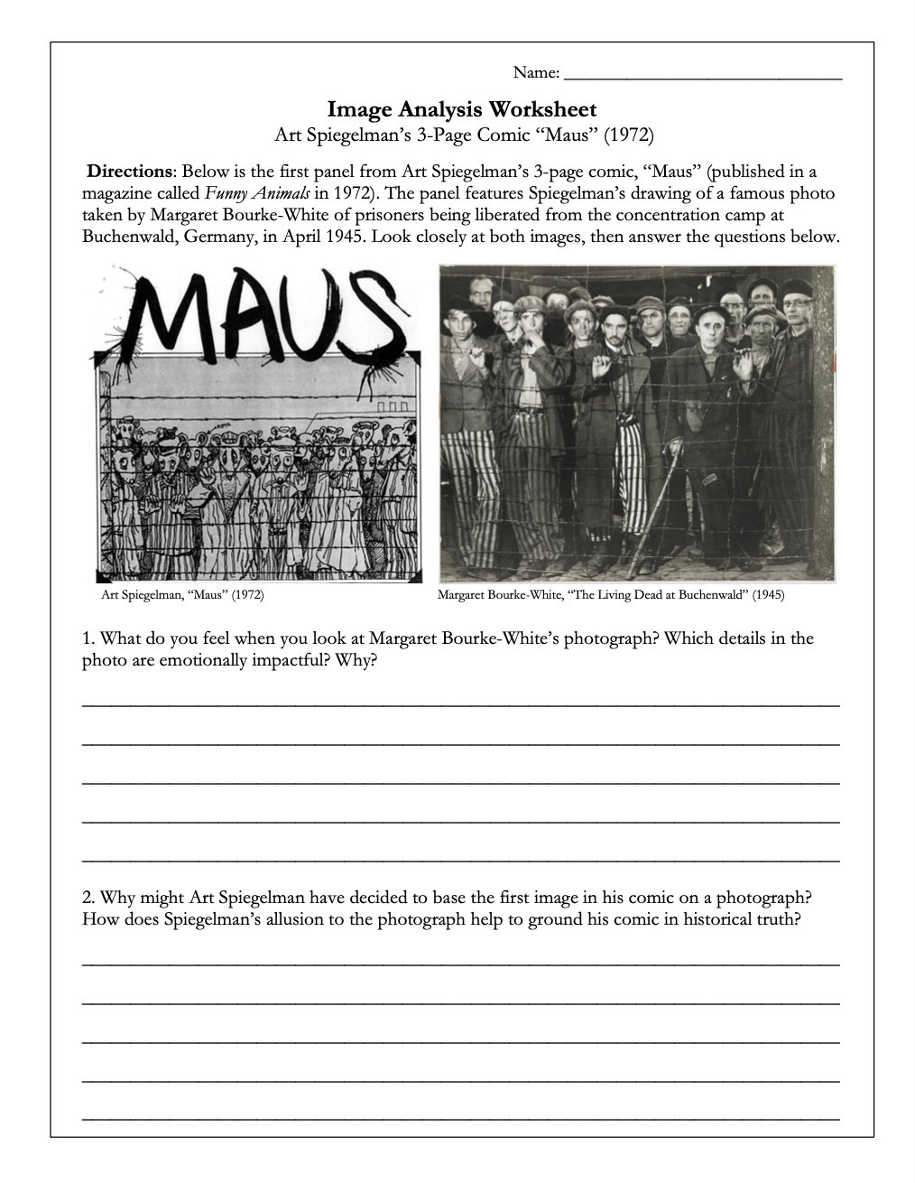 Maus by Art Spiegelman | Complete Teaching Unit
