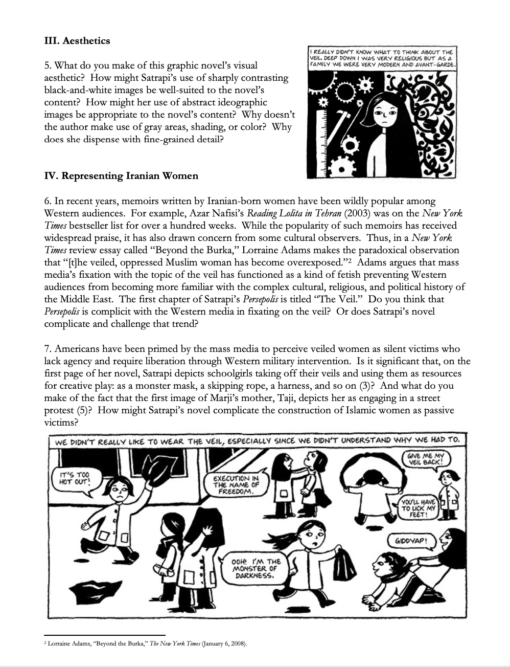 Persepolis by Marjane Satrapi | Complete Teaching Unit