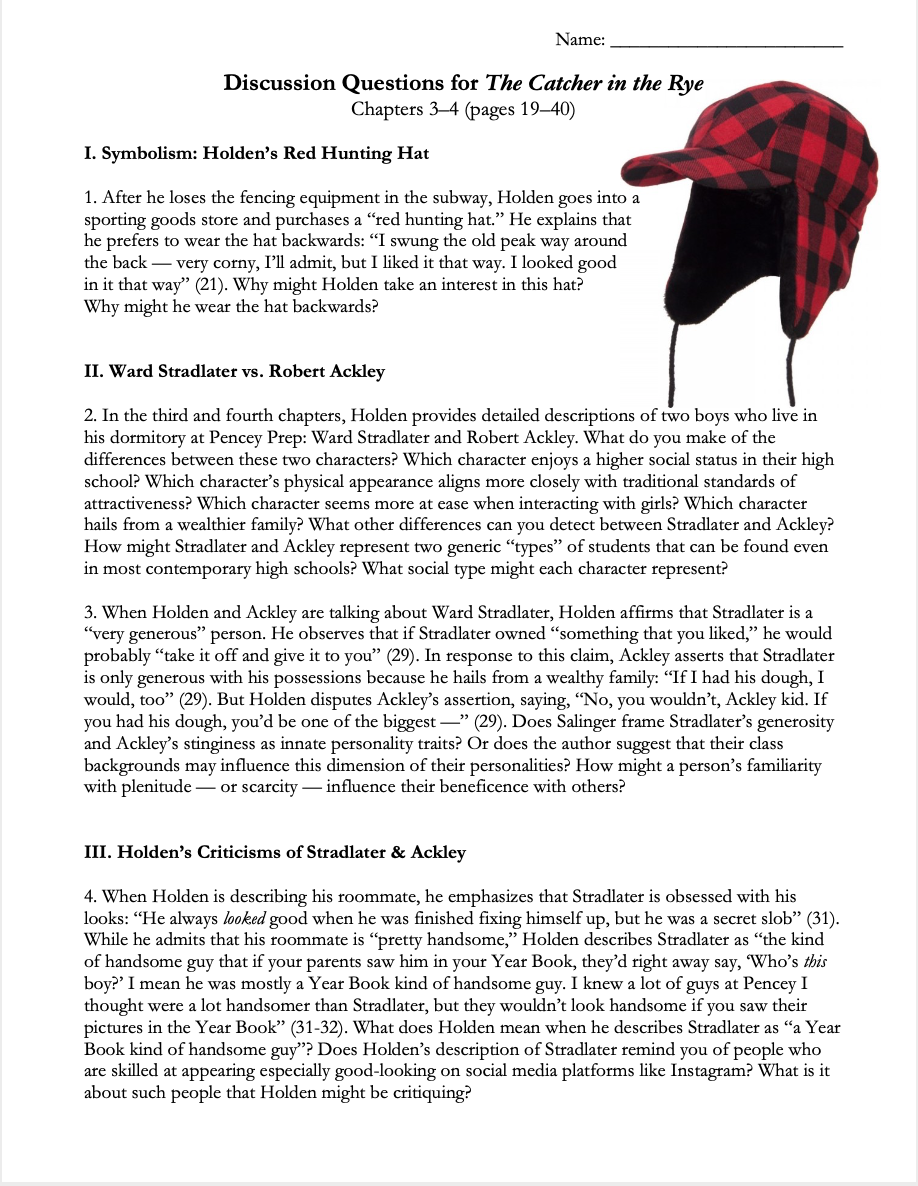 Catcher in the Rye by J. D. Salinger | Complete Teaching Unit