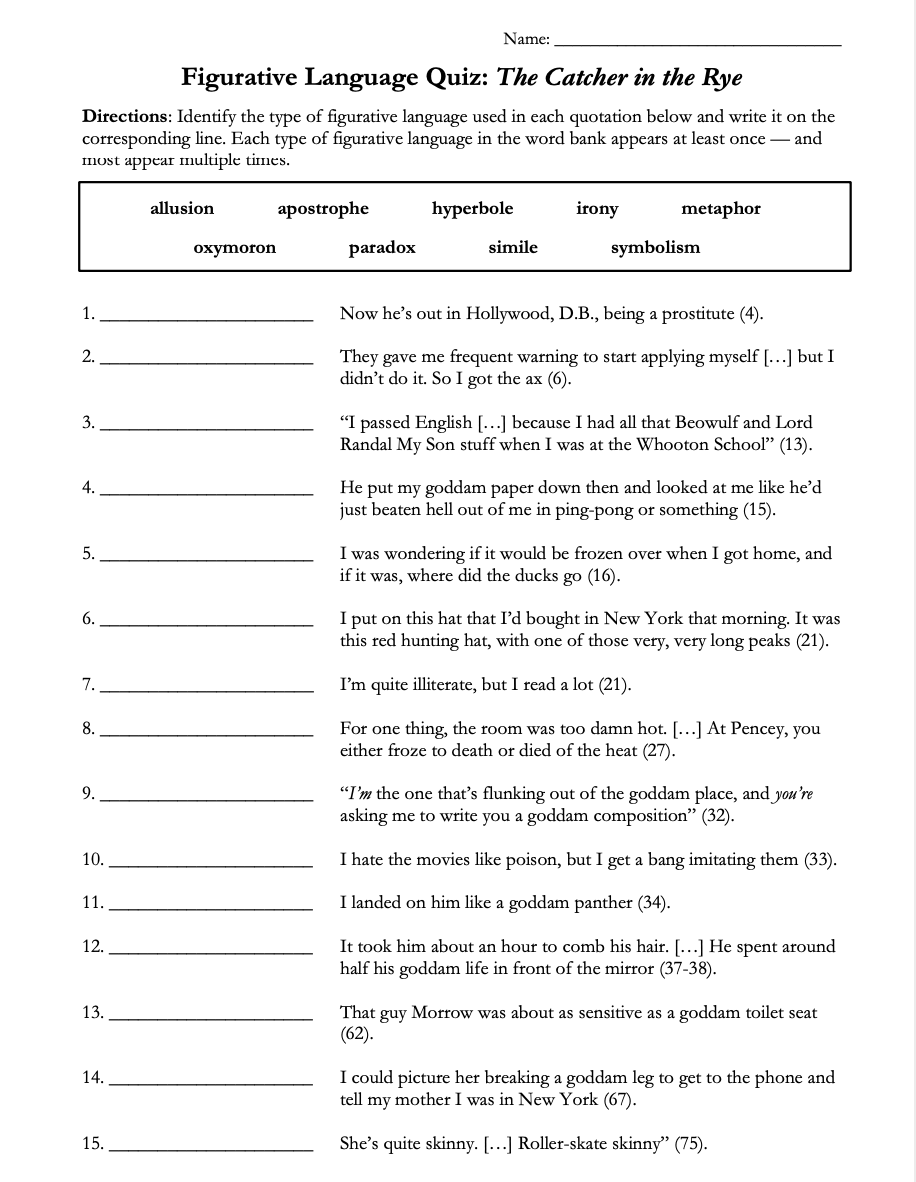 Catcher in the Rye by J. D. Salinger | Complete Teaching Unit