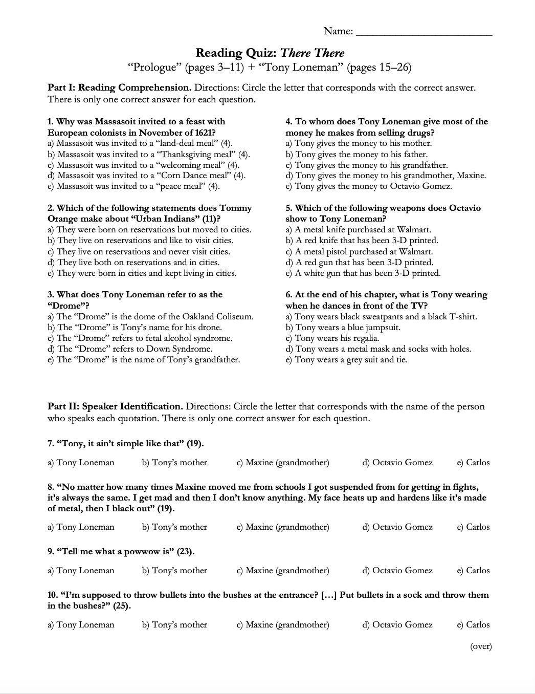 There There by Tommy Orange | Complete Teaching Unit