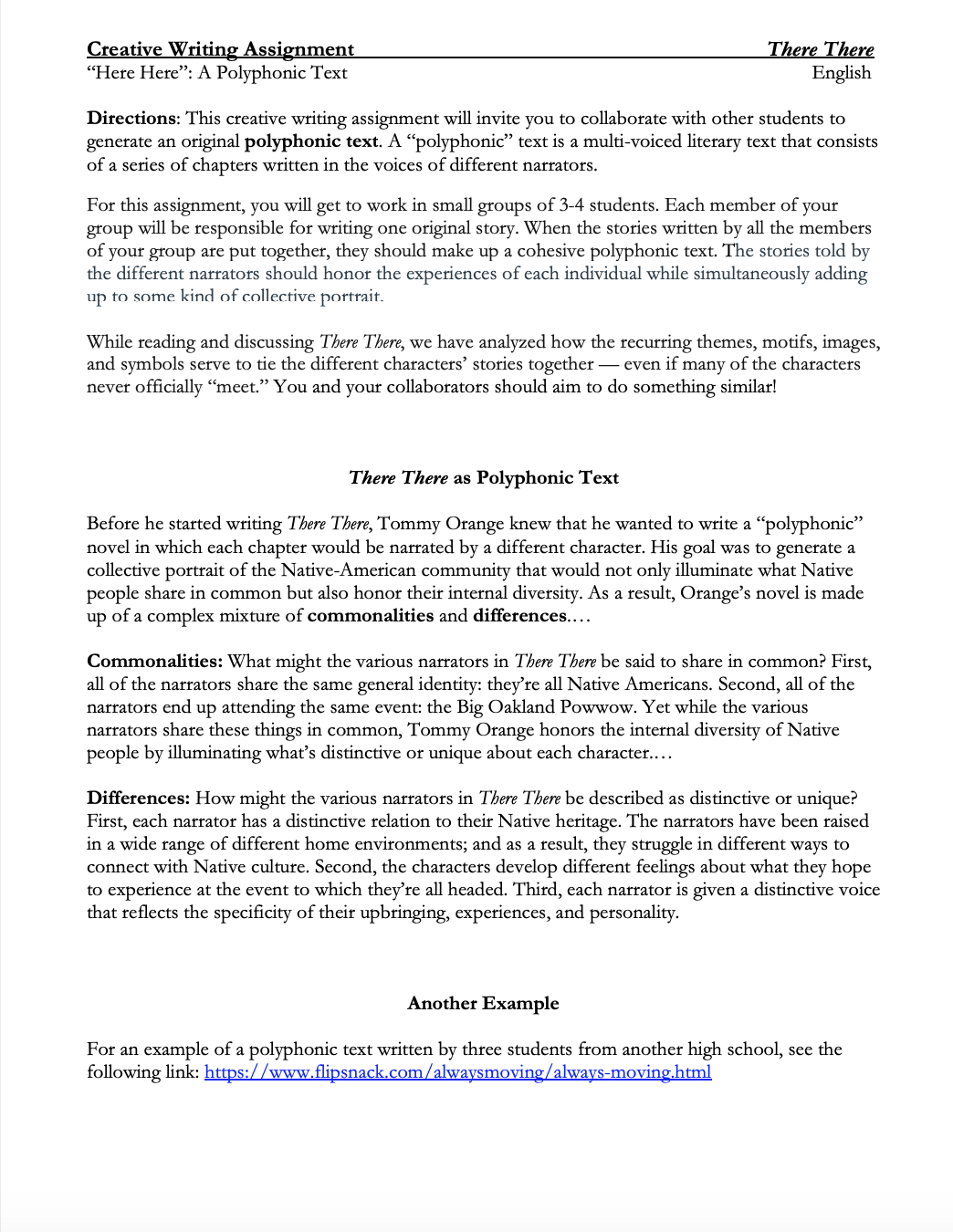 There There by Tommy Orange | Complete Teaching Unit