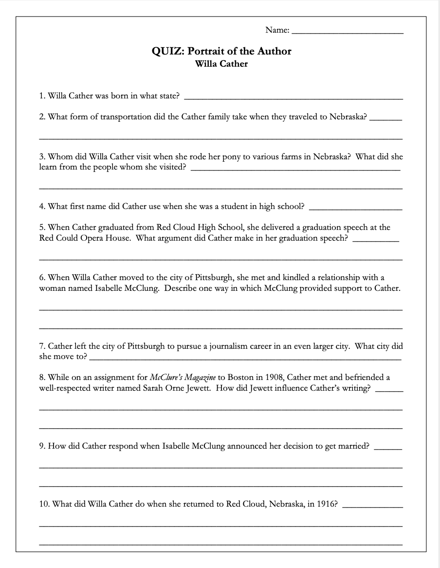 My Ántonia by Willa Cather | Complete Teaching Unit