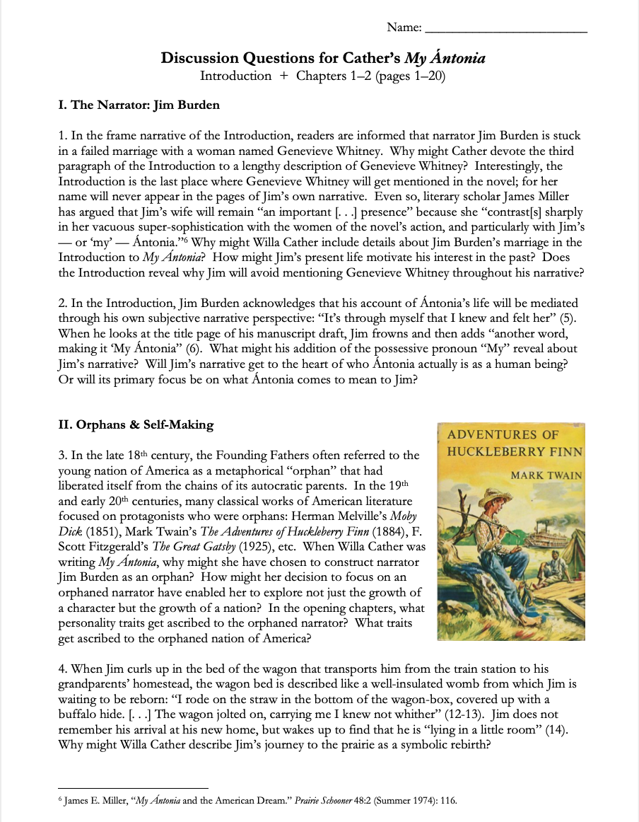 My Ántonia by Willa Cather | Complete Teaching Unit