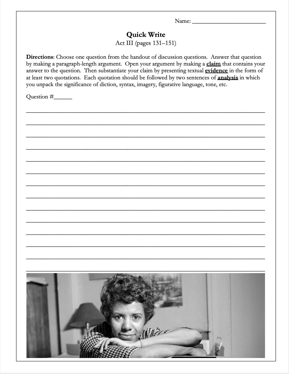 A Raisin in the Sun by Lorraine Hansberry | Complete Teaching Unit