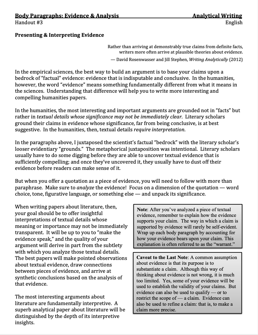 How to Write an Analytical Paper on Literature: Writing Advice and Examples for the Hook, Thesis, & Body Paragraphs