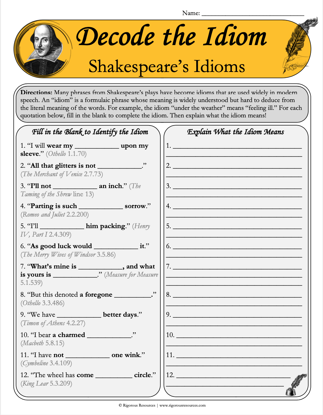 Introduction to Shakespeare: Author Biography, Globe Theater, Renaissance Language, Iambic Pentameter, & Shakespearean Insults
