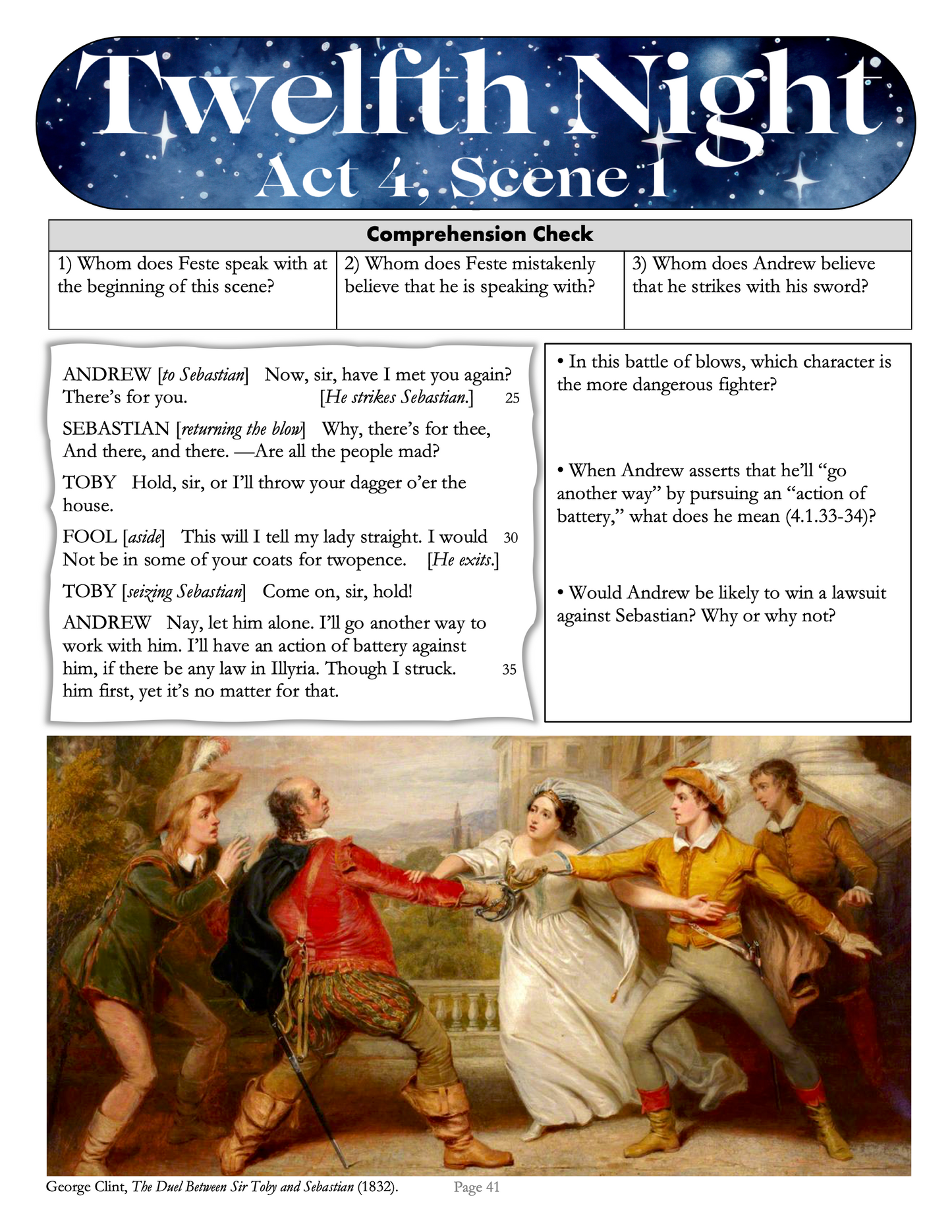 Twelfth Night by William Shakespeare | Complete Teaching Unit with Workbook & Answer Key