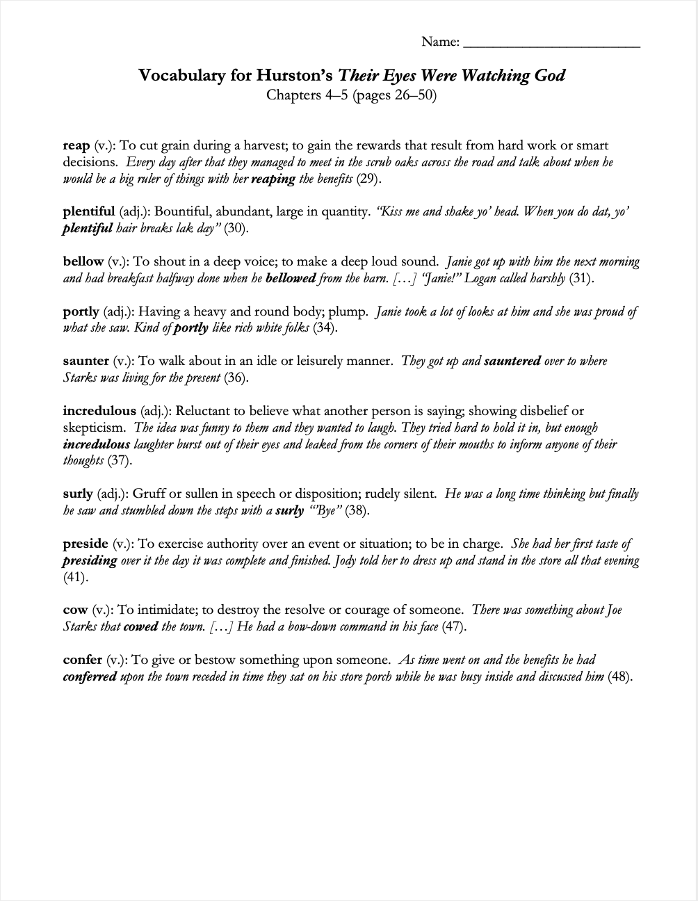 Their Eyes Were Watching God | Complete Teaching Unit