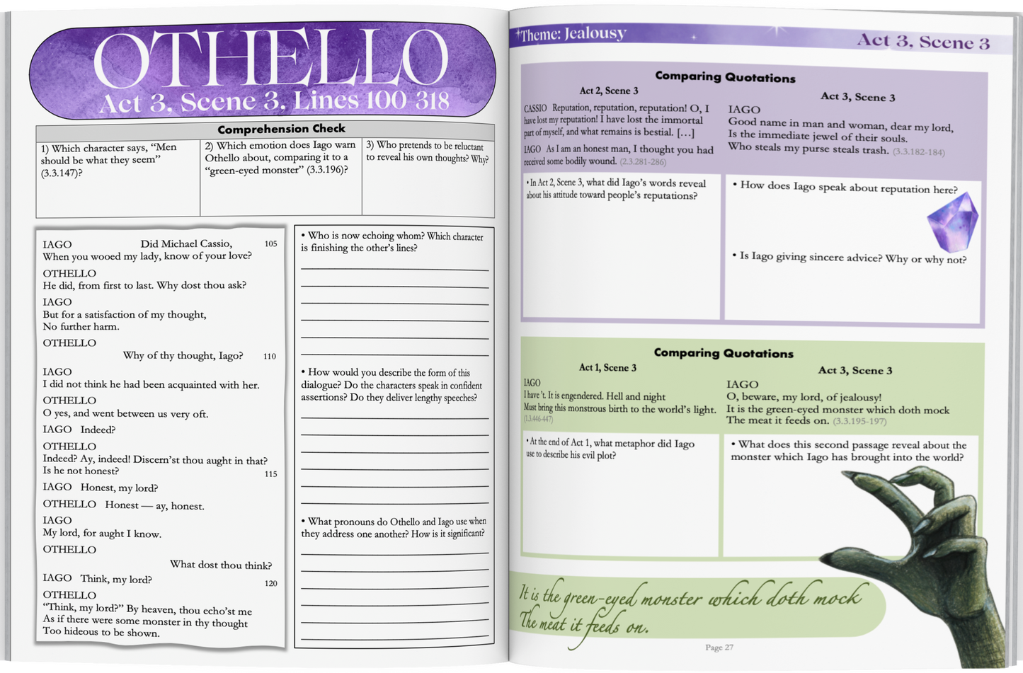 Othello by William Shakespeare | Complete Teaching Unit with Workbook & Answer Key