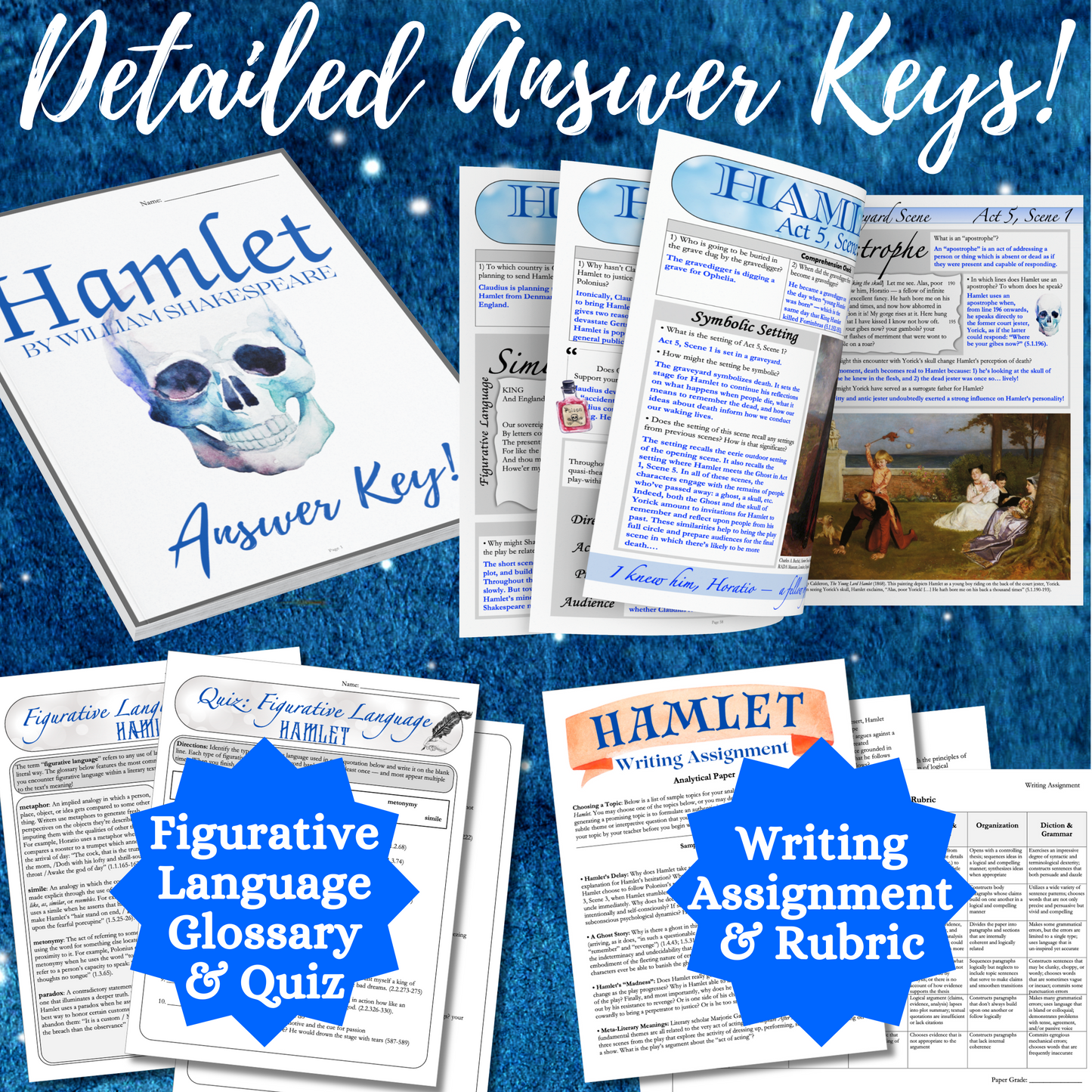Hamlet | Complete Teaching Unit with Workbook & Answer Key