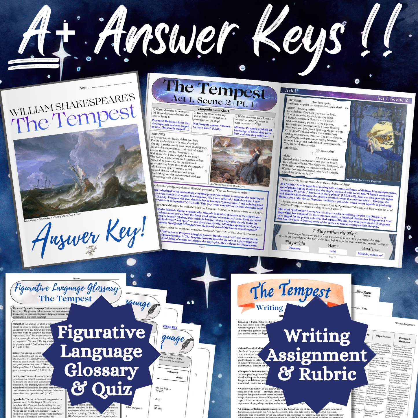 The Tempest | Complete Teaching Unit with Workbook & Answer Key