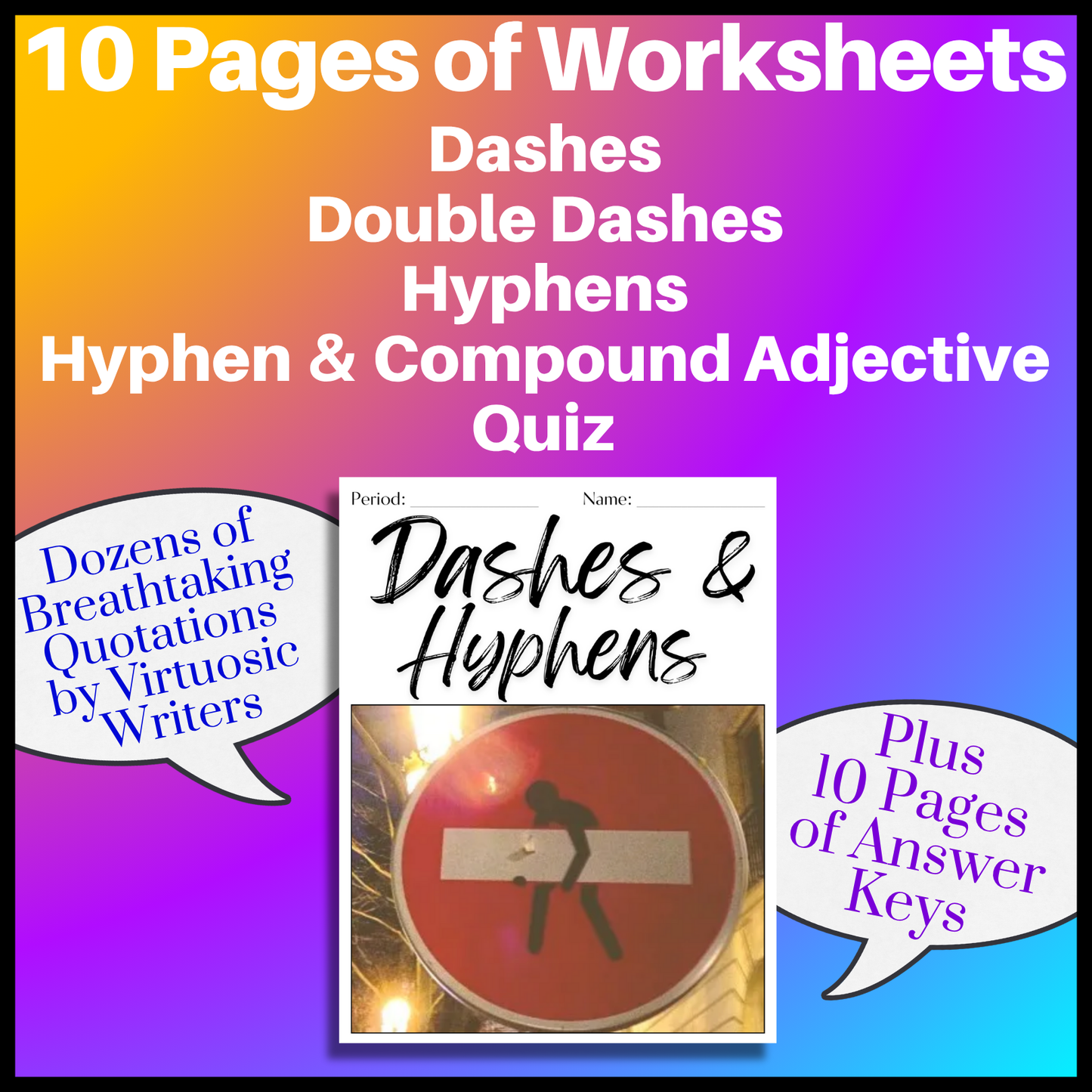 Grammar Worksheet Bundle | Grammar Exercises & Writing Prompts for High School English