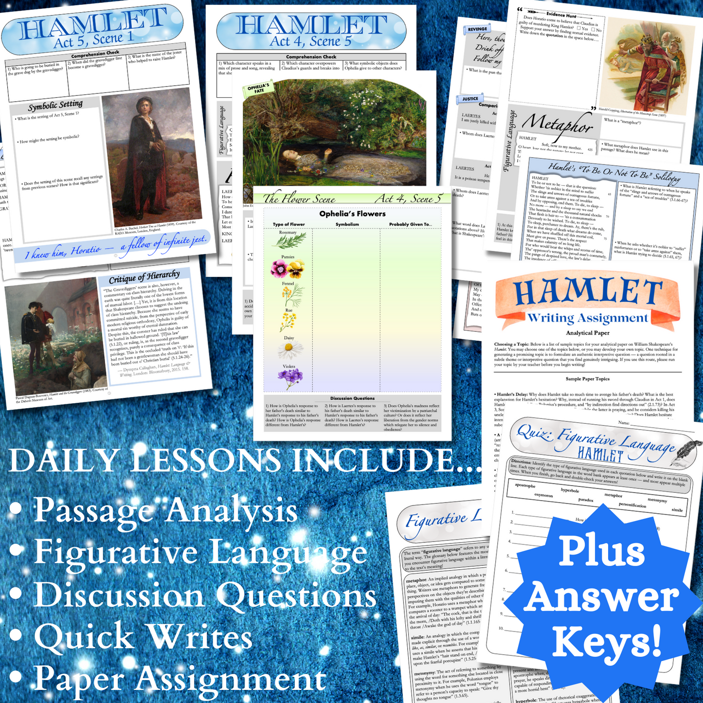 Hamlet | Complete Teaching Unit with Workbook & Answer Key