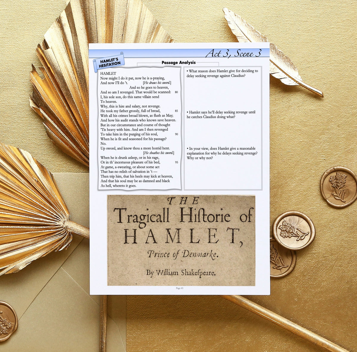 Hamlet Practical Hamlet | Complete Teaching Unit with Workbook & Answer Key – Rigorous ...