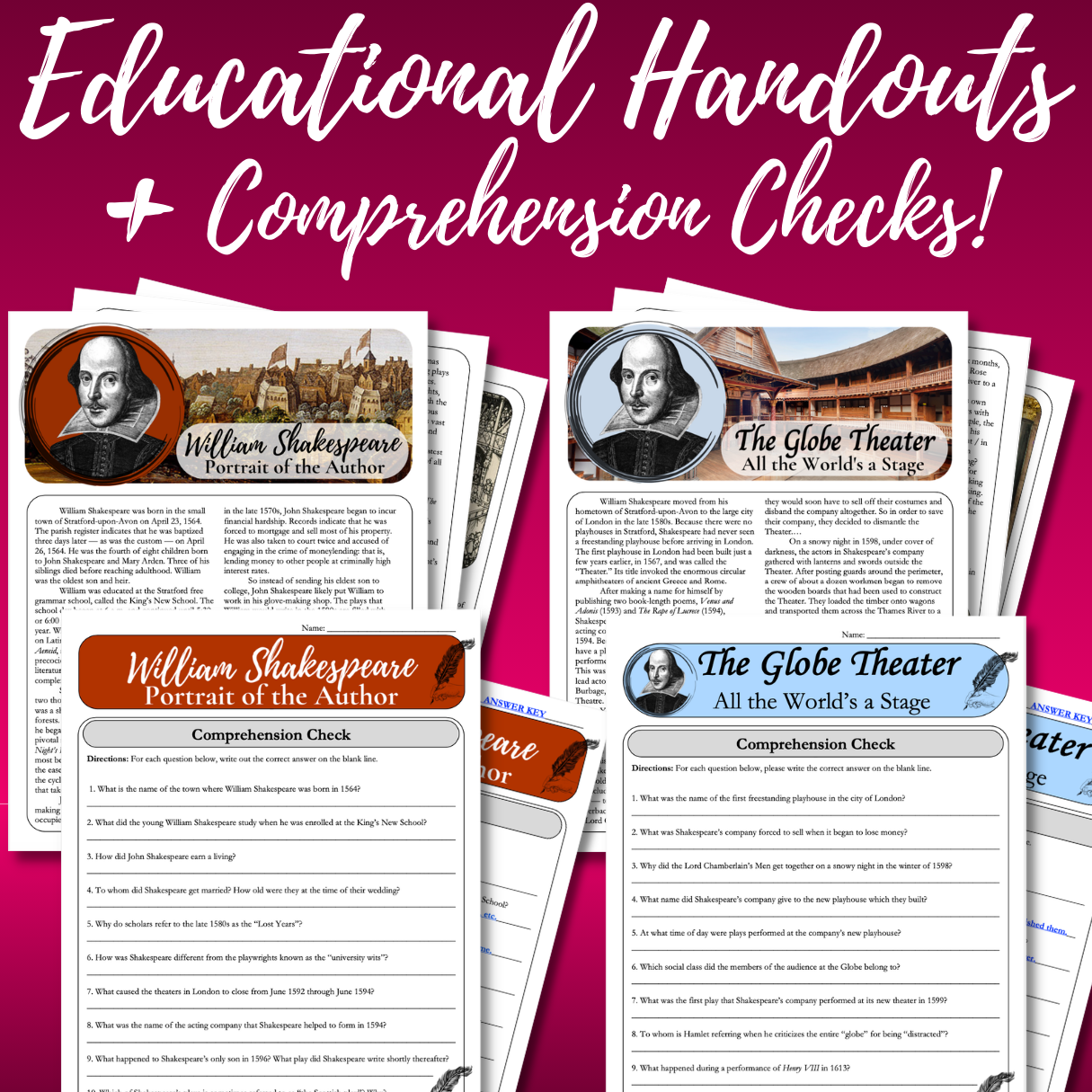 Introduction to Shakespeare: Author Biography, Globe Theater, Renaissance Language, Iambic Pentameter, & Shakespearean Insults