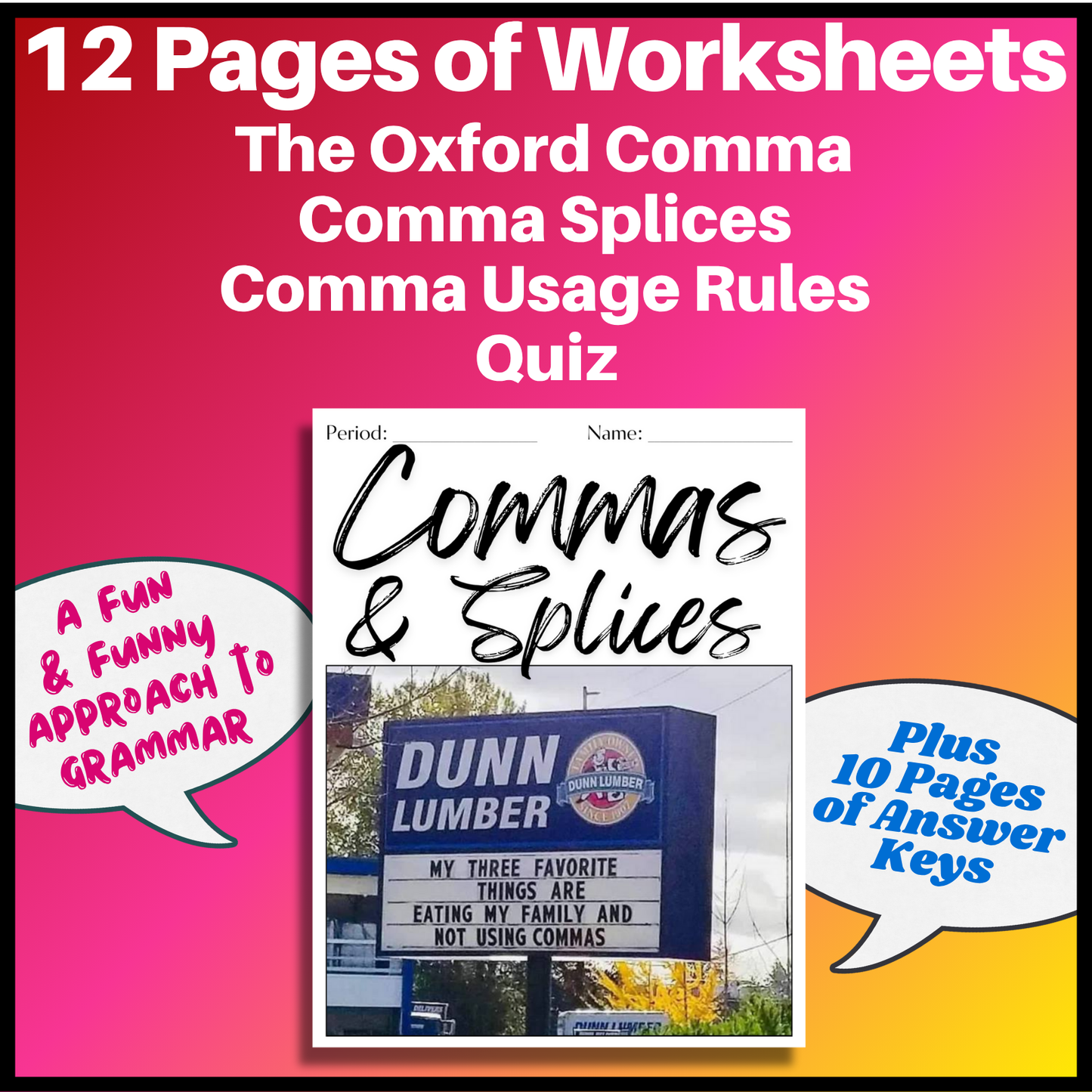 Grammar Worksheet Bundle | Grammar Exercises & Writing Prompts for High School English