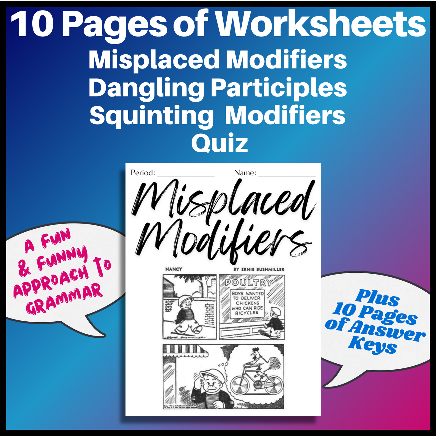 Grammar Worksheet Bundle | Grammar Exercises & Writing Prompts for High School English