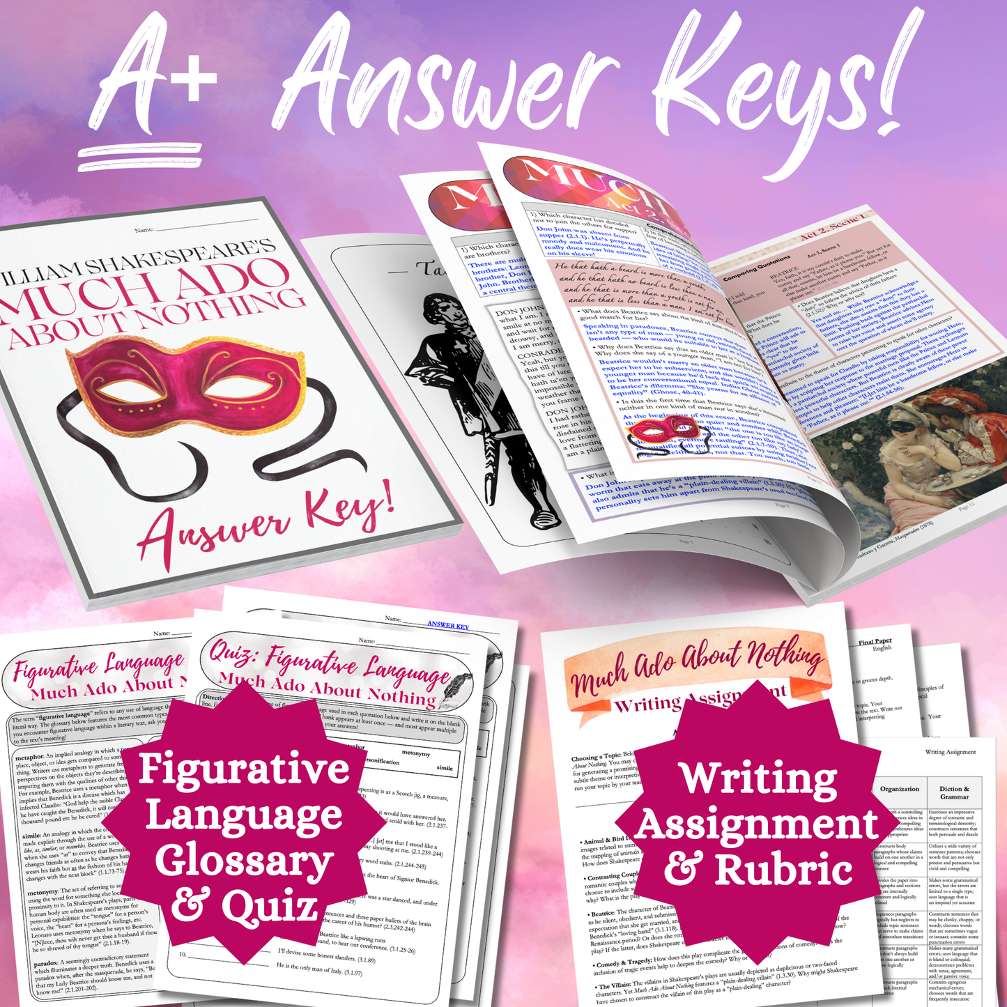 Much Ado About Nothing | Complete Teaching Unit with Workbook & Answer Key