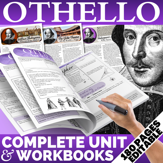 Othello by William Shakespeare | Complete Teaching Unit with Workbook & Answer Key