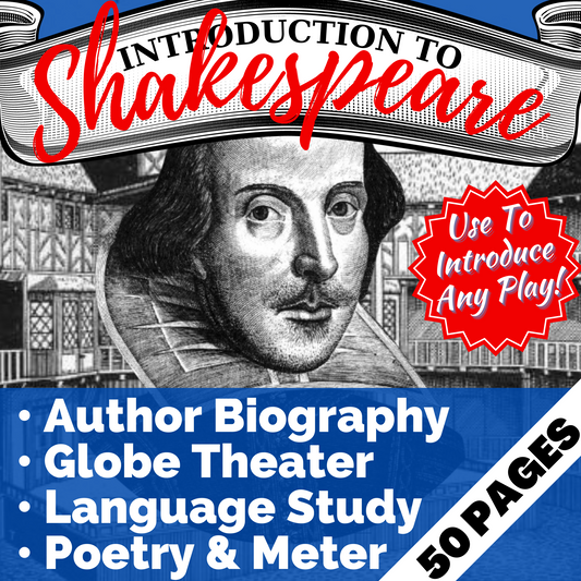 Introduction to Shakespeare: Author Biography, Globe Theater, Renaissance Language, Iambic Pentameter, & Shakespearean Insults